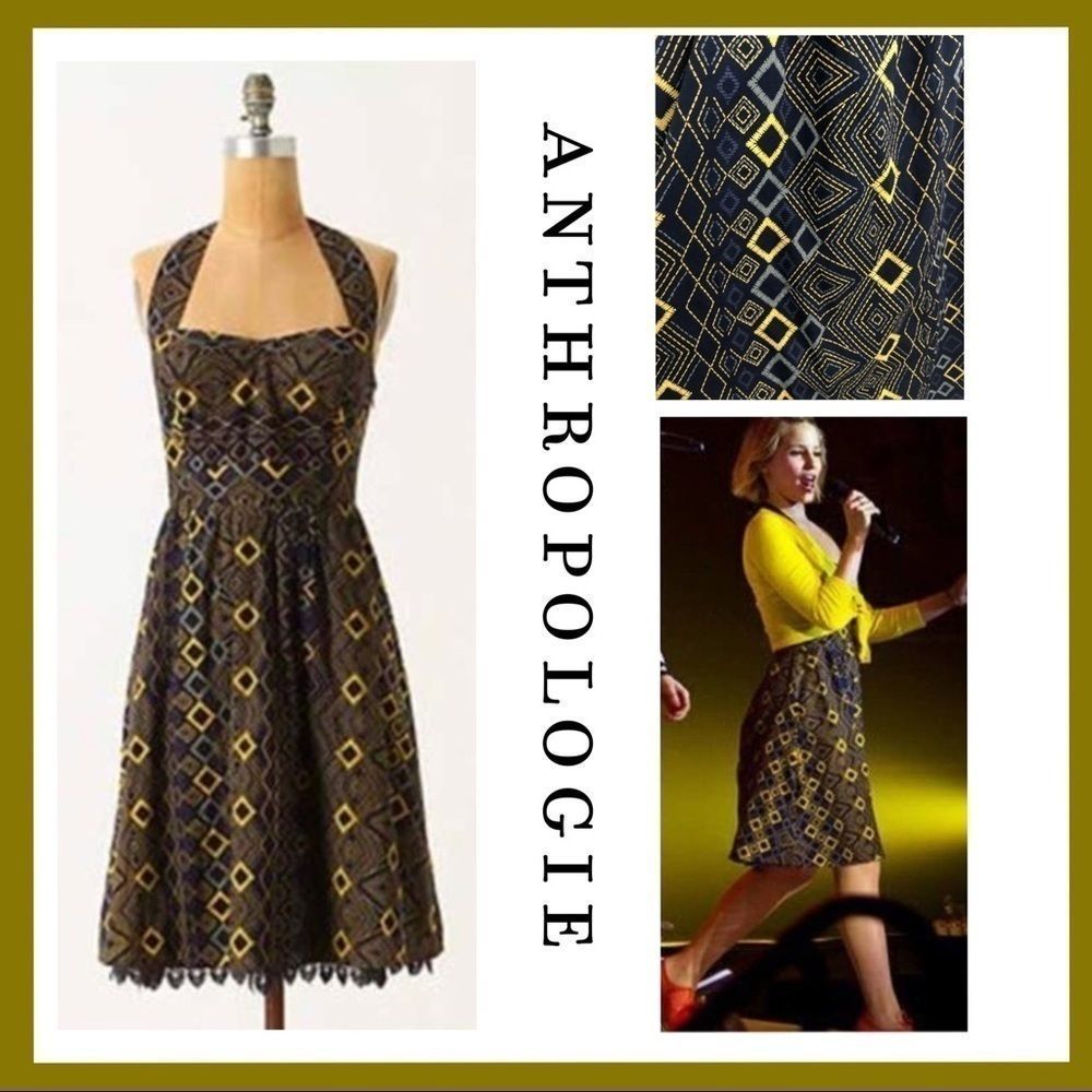 Anthropologie Rhythmic Repetition Halter Dress 4